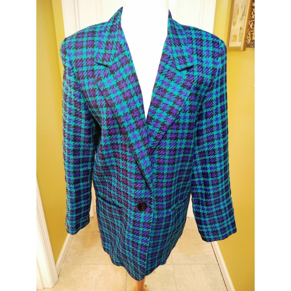 Vintage Vibrant Plaid/Checked Blazer